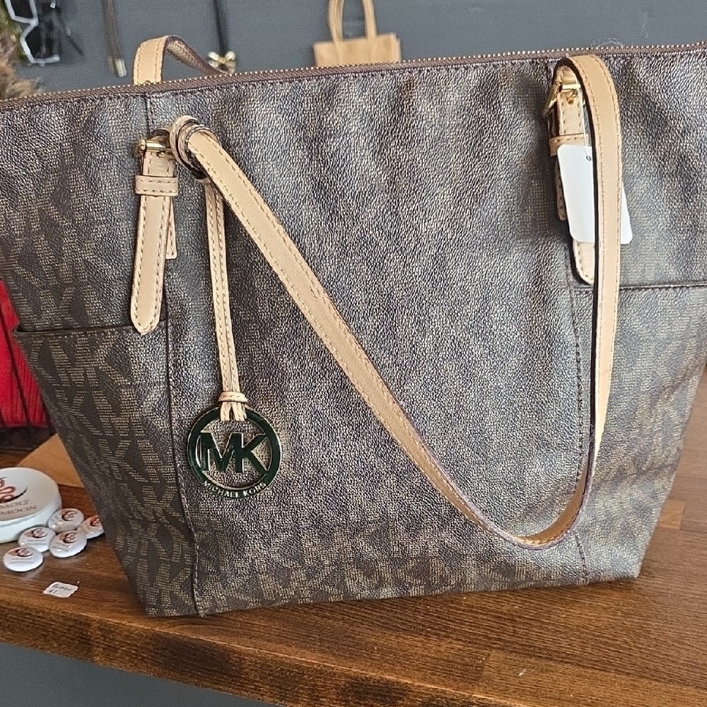 Michael Kors Signature Brown and Tan Tote